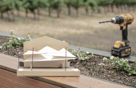 Prototype for the Hill Family Winery canopy and outdoor lighting design - Lee Display