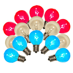 Red White and Blue G40 Light Bulbs on Sale for Lee Display's President's Day Holiday