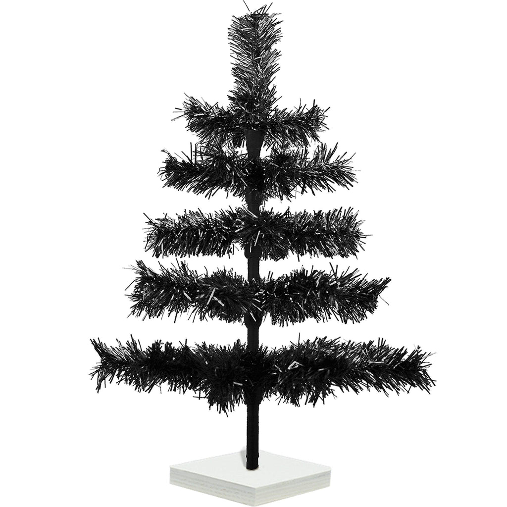 Black Ostrich Feather Trees Christmas Holidays Decor Display 2ft