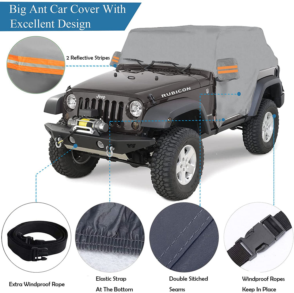 Waterproof 6 Layers Half Car Cover for Jeep Wrangler 2/4 Doors – Online  store for your car