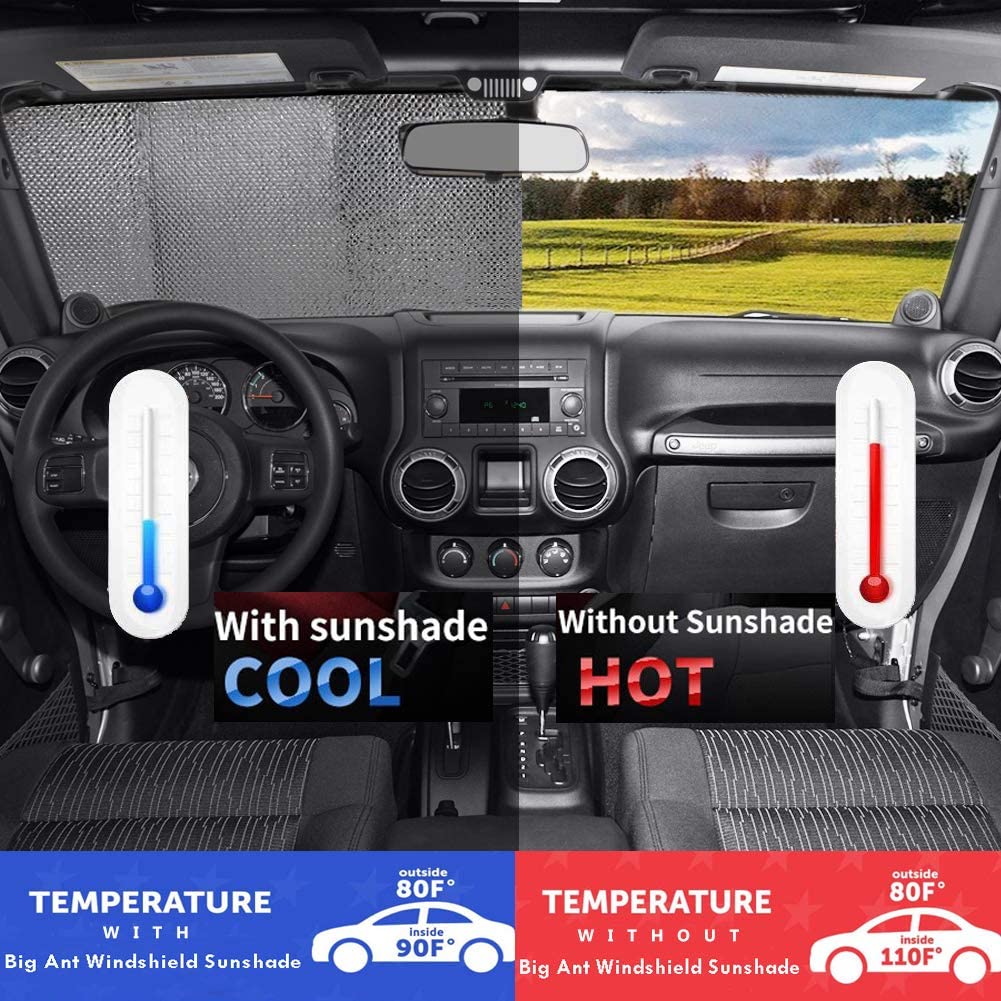 Big Ant Car Windshield Sun Shade for Wrangler JK JKU TJ JL – Online store  for your car