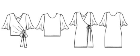 symønster bluse og kjole