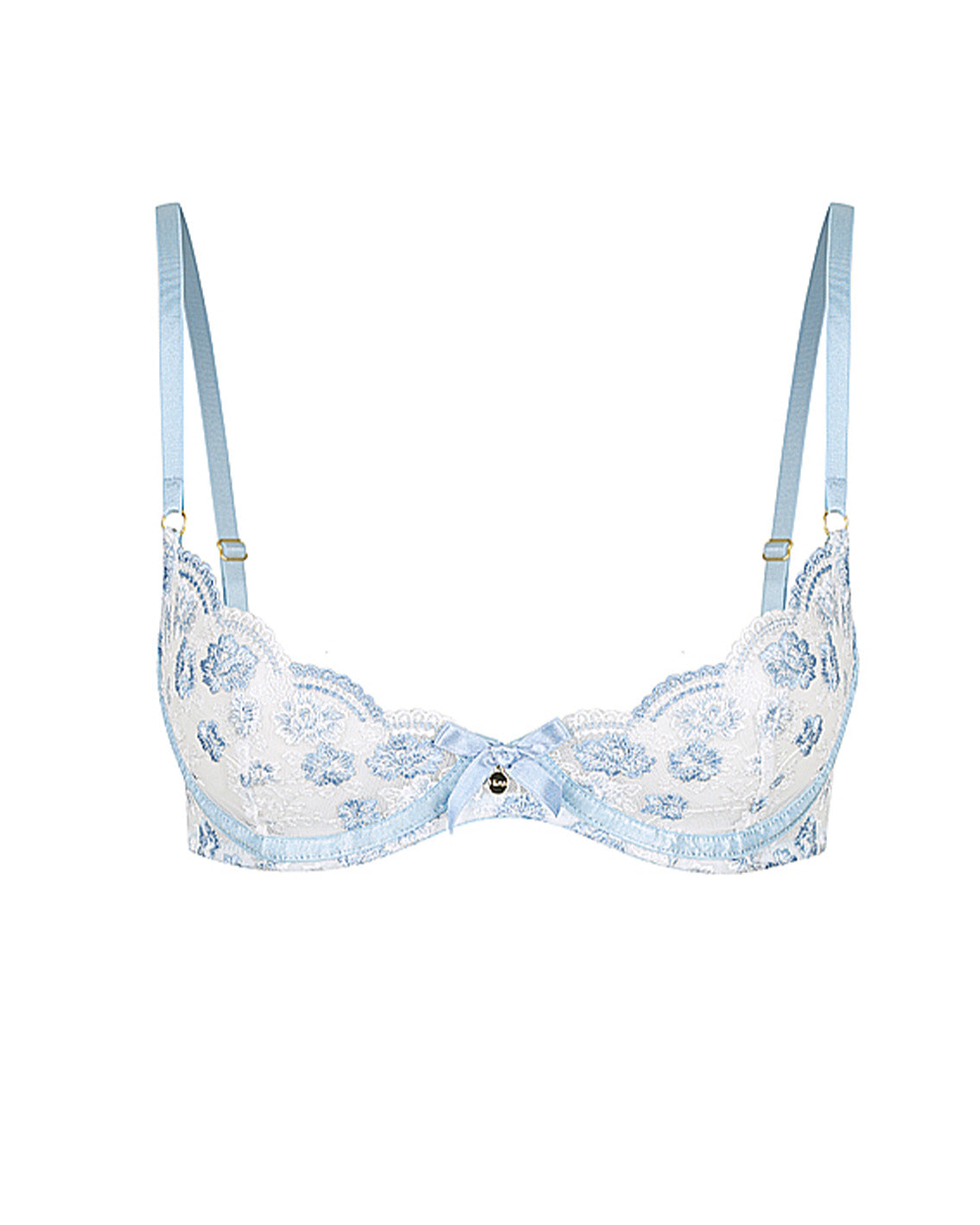 NEW! DAYDREAM NATION Beverly Bra Floral Lace Bralette M Ivory Blue