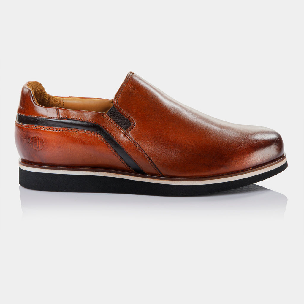 Flangesio Italian Handmade Mens Formal Shoes Slip On Calf Leather