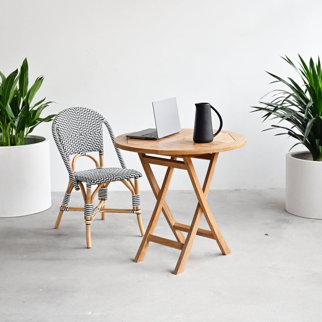 teak outdoor folding side table