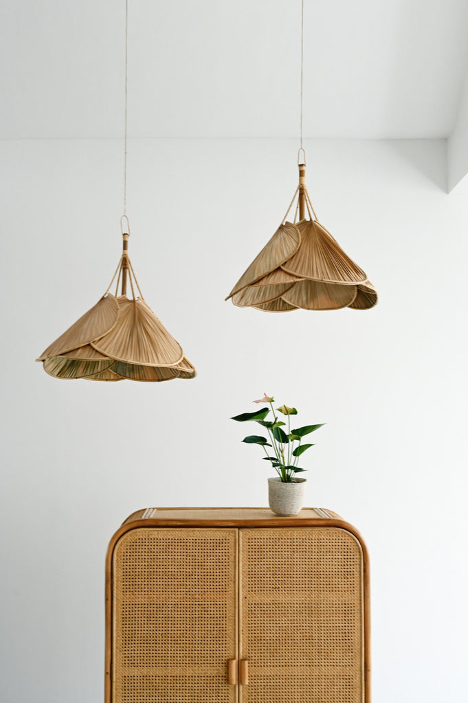 large woven lampshade