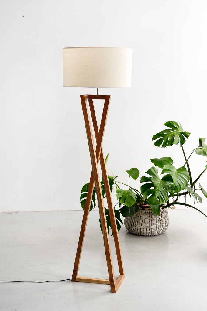 natural wood standing lamp