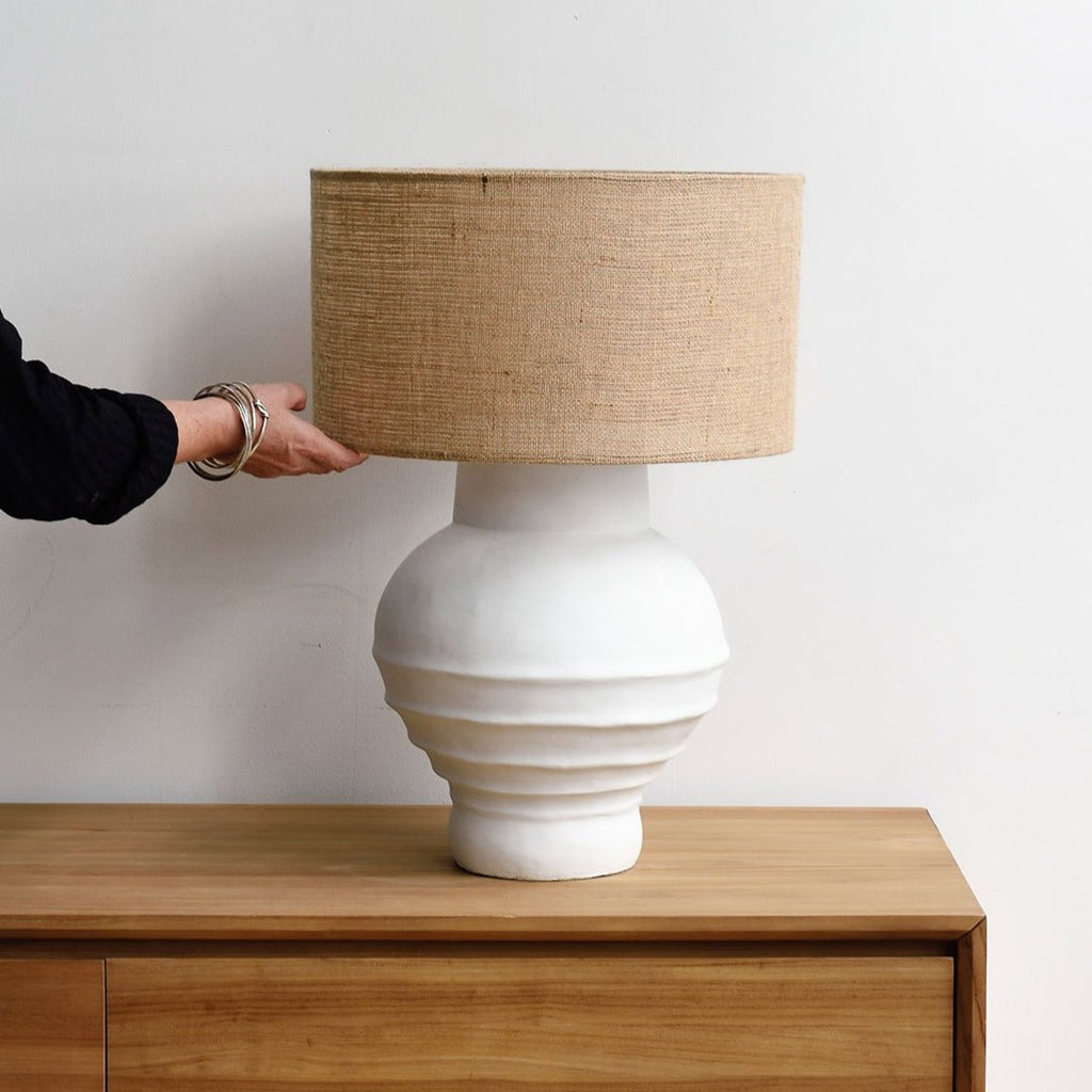 white wood lamp