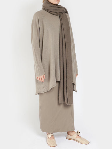 TOTEME Women Knotted Monogram Wool Silk Blanket Scarf – Atelier