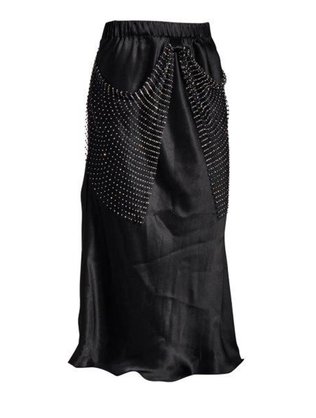 black silk bias skirt