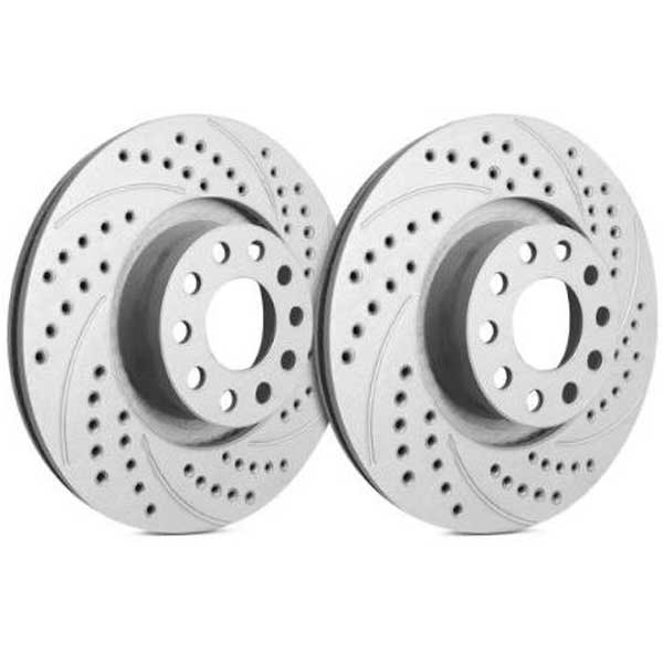 SP Performance Double Drilled and Slotted Brake Rotors - Rear