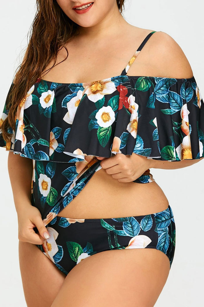 plus size ruffle top swimsuit