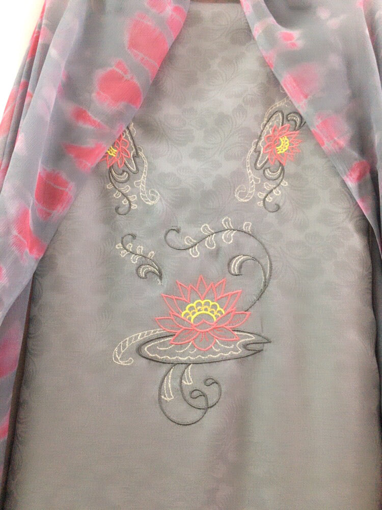 how to machine embroider on pashmina