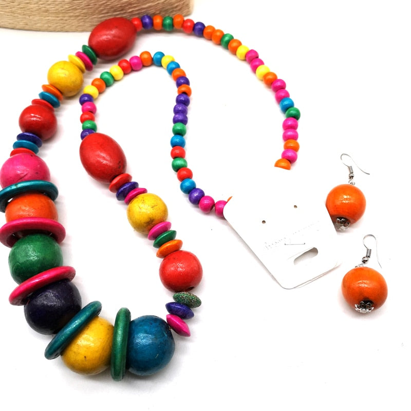African Wooden Bead Necklace – Dinky Diamonds