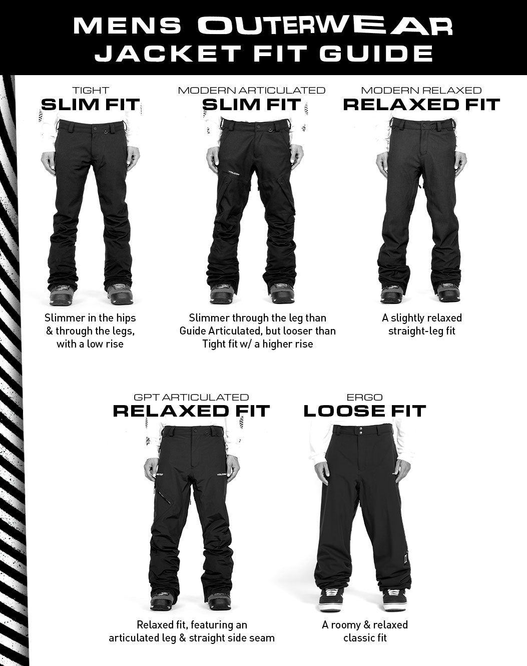 Volcom Mens Snow Pants Size Guide