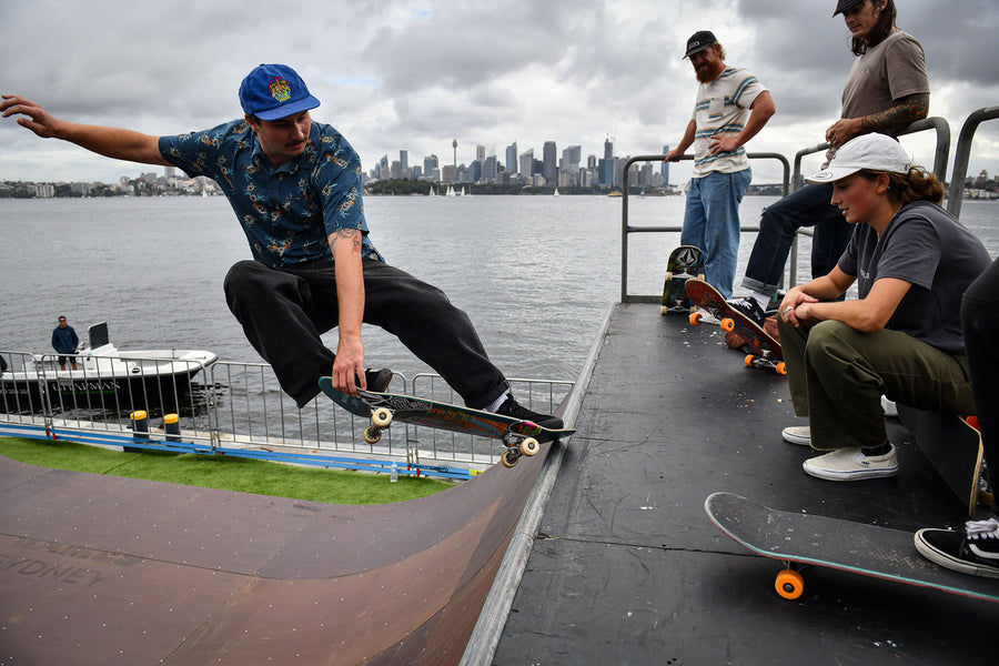 skateboarder on sydney harbour