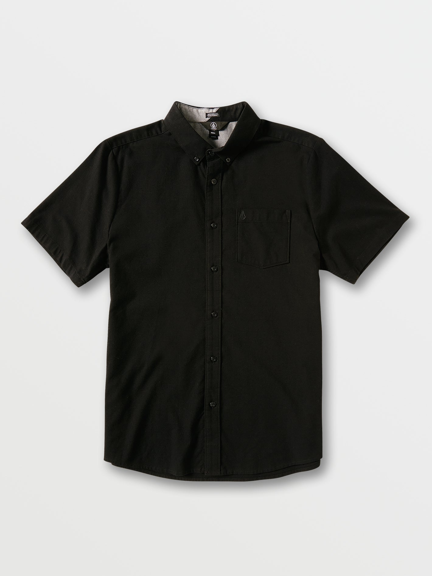 black short sleeve button down polo