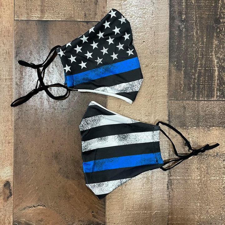 Blue Line Police Support Face Mask Masks