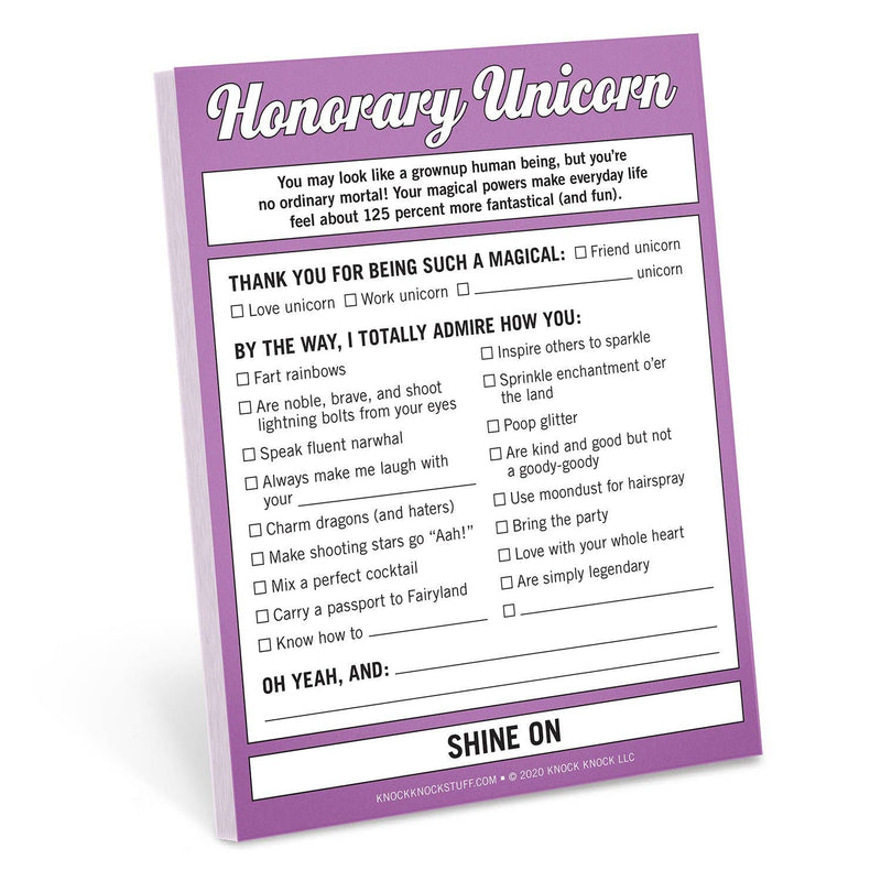 Honorary Unicorn Sticky Note Pad