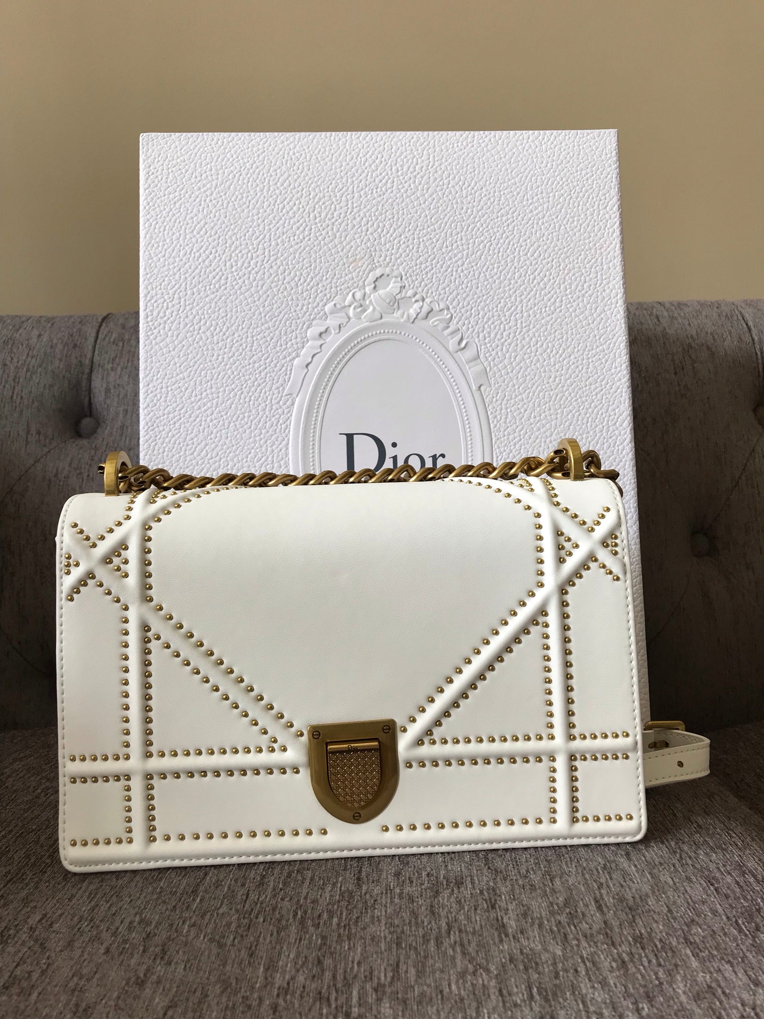 dior diorama bag white