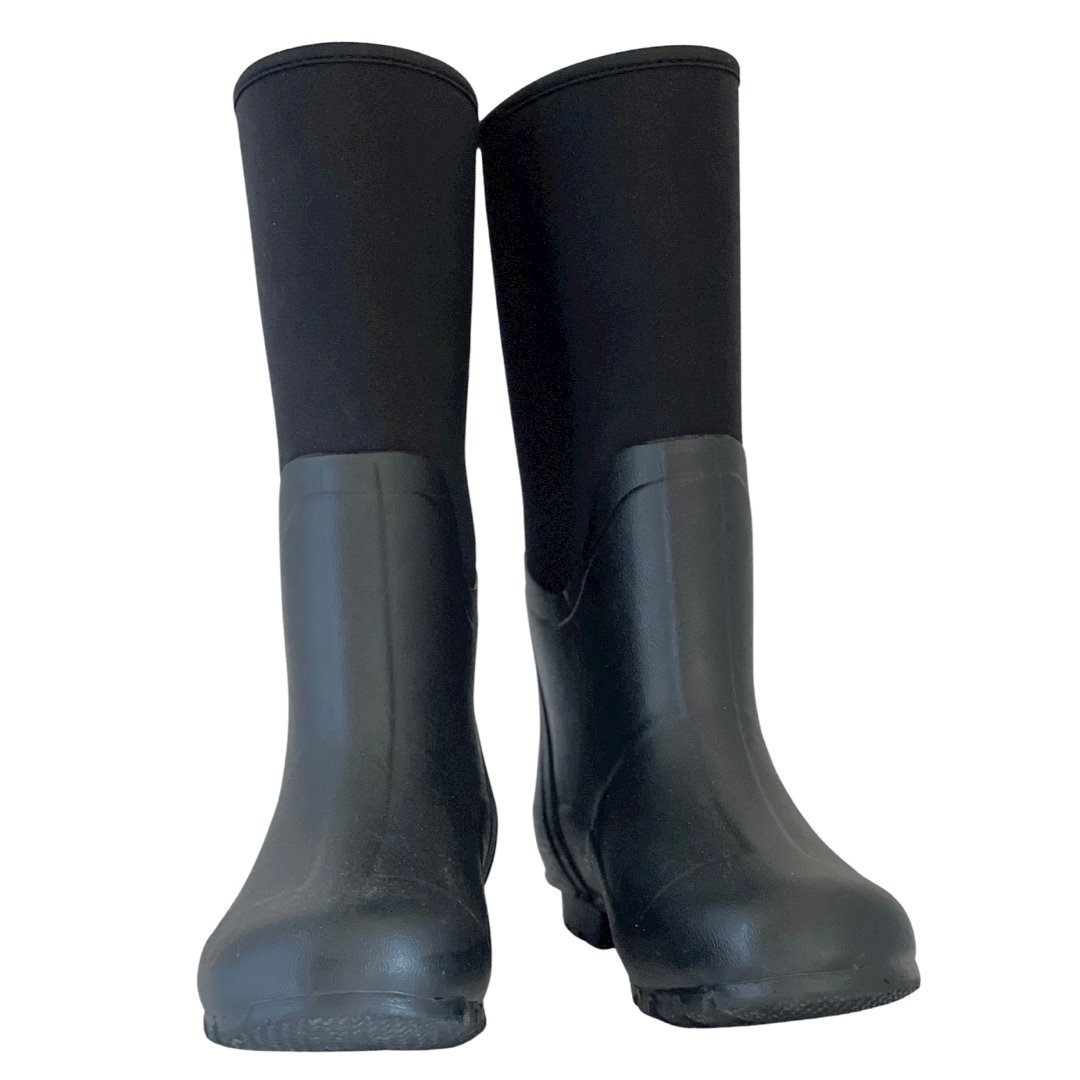 Image of Extra Wide Calf Black Neoprene Wellies - Wide in Foot and Ankle - Fit 40-50cm Calf