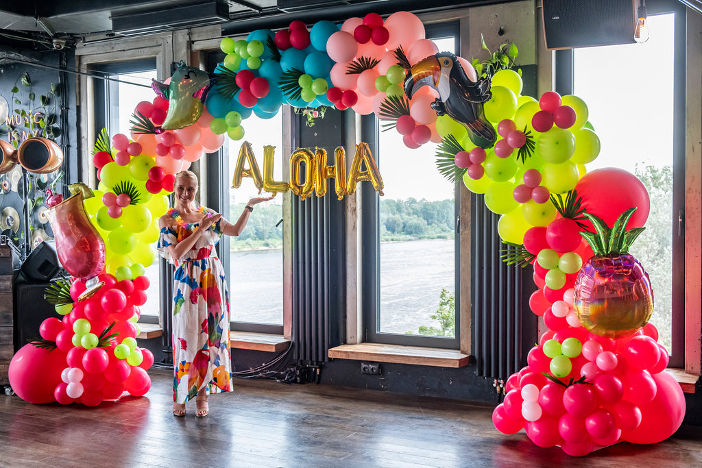 Dekoracja balonowa na hawajskie party