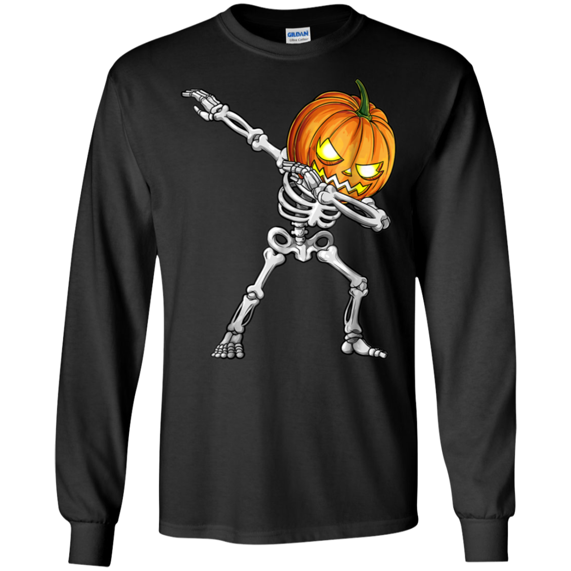 Dabbing Skeleton Shirt Halloween Pumpkin Head Face Ultra Shirt