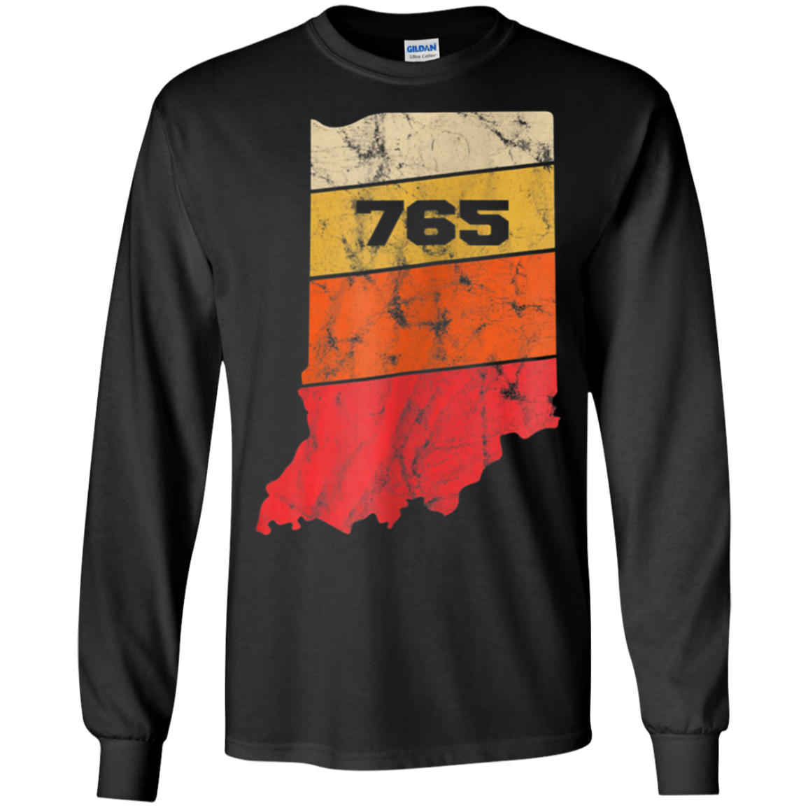 Indiana Retro Local Map Heart Area Code 765 Ultra Shirt