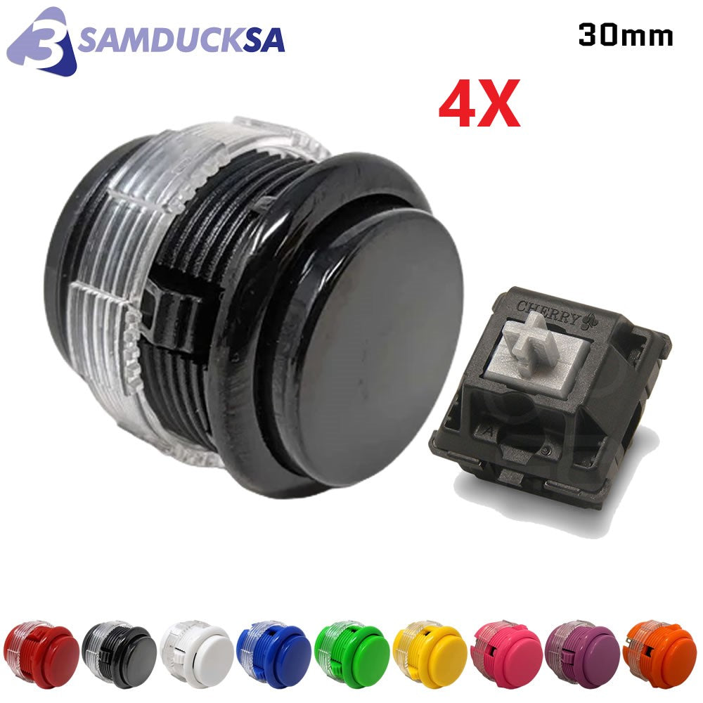 4 PCs Crown Samducksa SDB-203-S-30 Solid Silent Cherry 30 mm Screw-in button