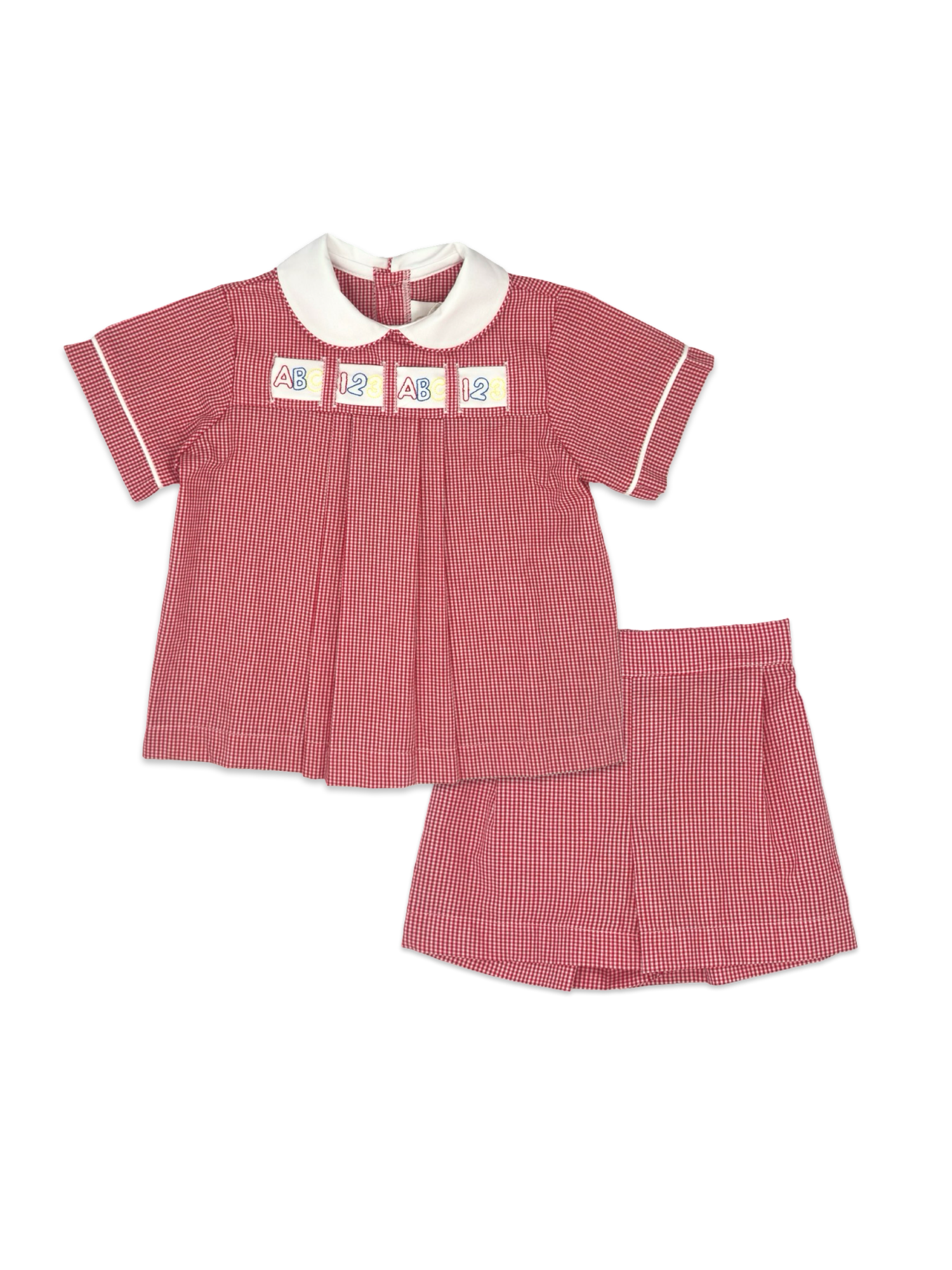 Noah Ribbon Short Set, Ridgeland Red Minigingham