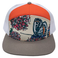 El Segundo Blue Butterfly  | 7 Panel Hat | Grey| Orange | White 100% Recycled Mesh