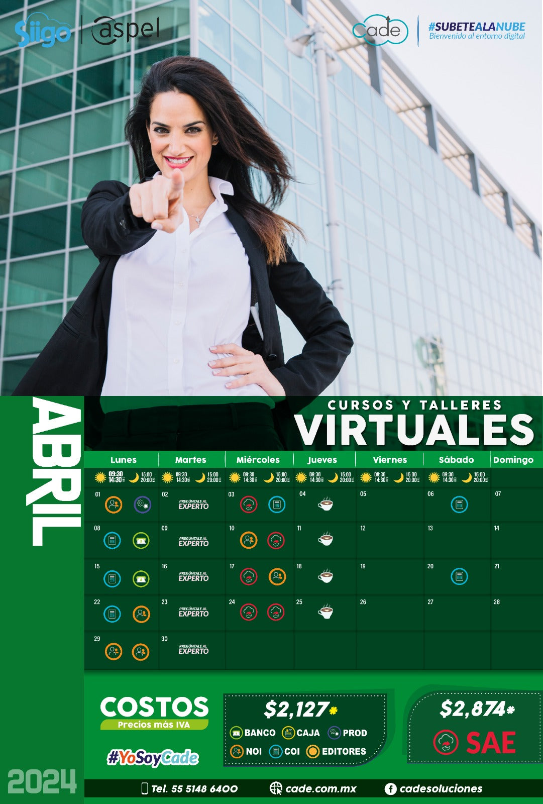 Calendario de cursos aspel abril