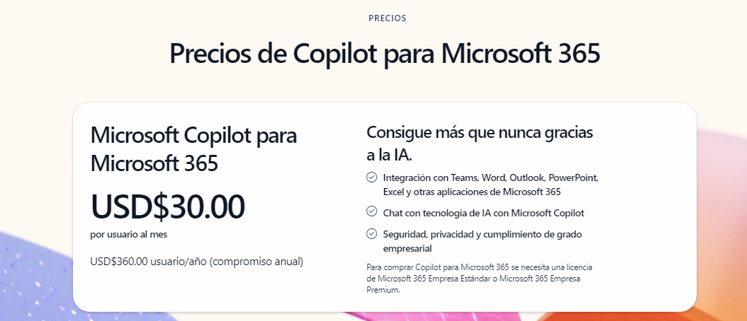 Precios Copilot