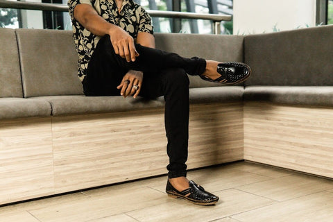 Black loafer for men- firework house