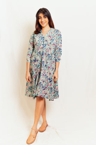 ladies modern dresses celeste floral dress- fireworks house