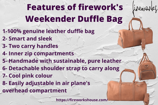 Fireworks' weekender duffle bag- fireworks house