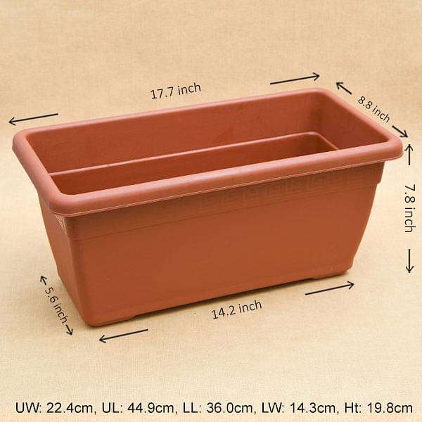 Buy 17 7 Inch 45 Cm Small Window Rectangle Plastic Pot Terracotta Color Set Of 3 Online From Nurserylive At Lowest Price