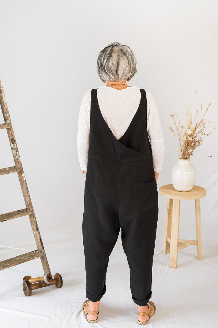 black linen overalls australia