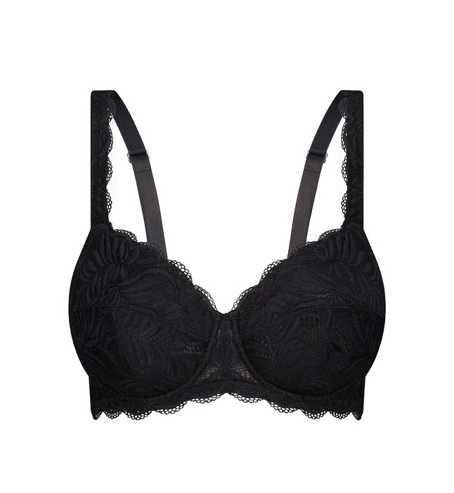 Essential Lace Balconette Bra In black