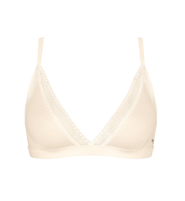 Ivory melange Triangle bralette - Buy Online