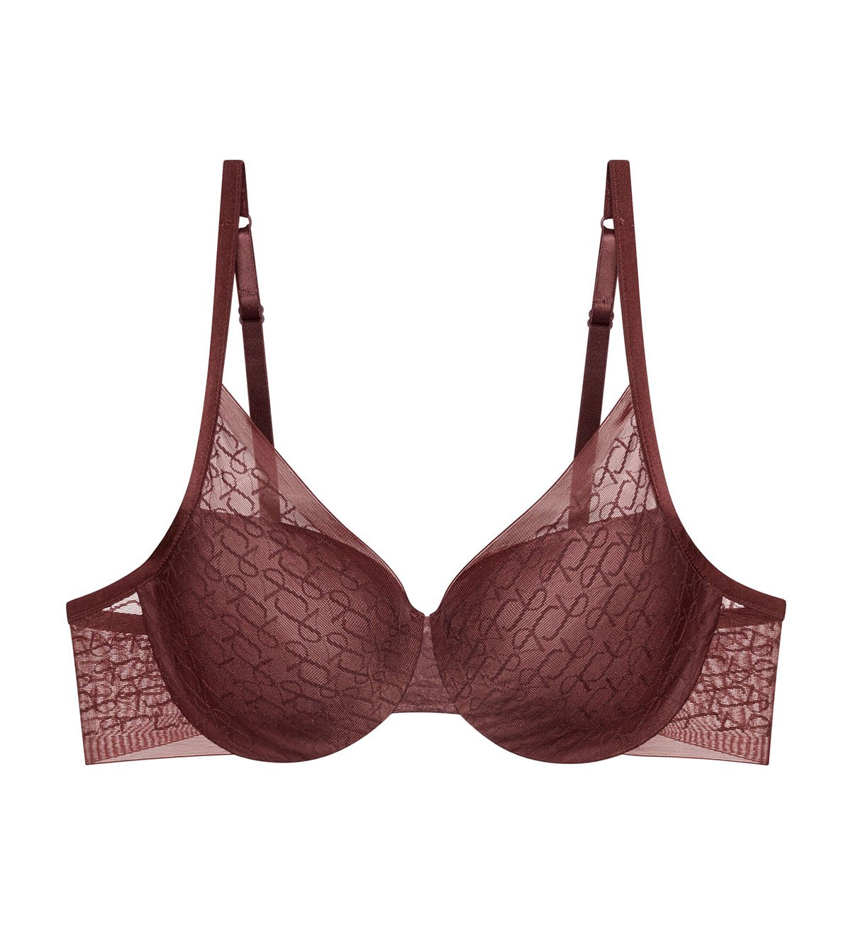 Signature Sheer Wired Padded Bra In brown