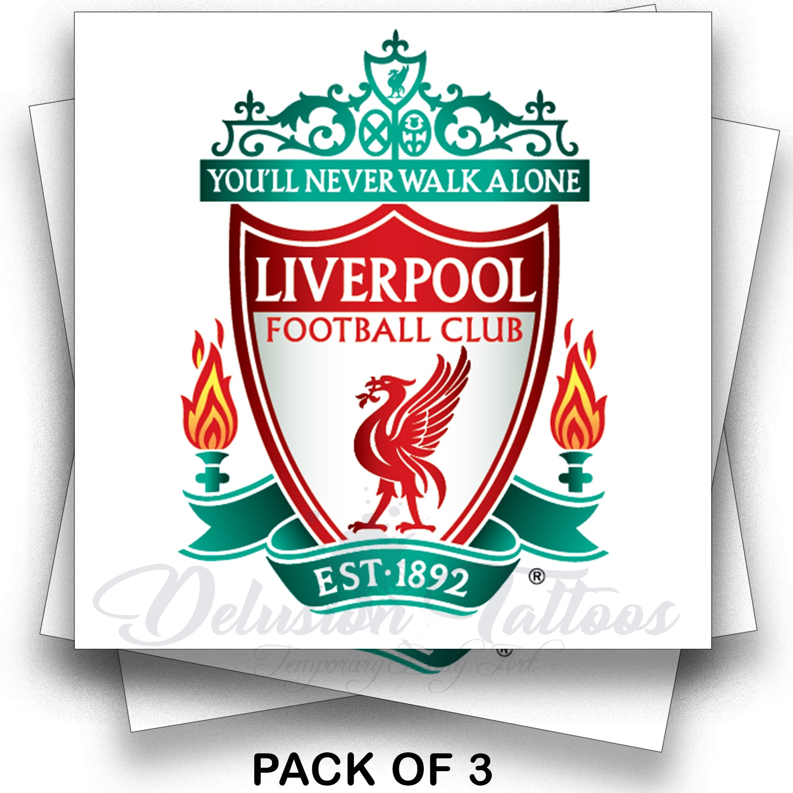 Liverpool FC Football Badge Temporary Tattoos Pack of 3 ...