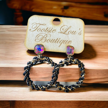 Black Twisted Earrings