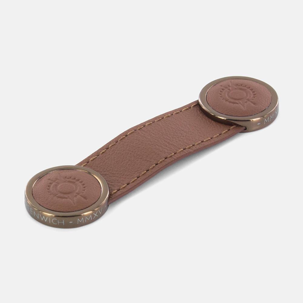 Clipper Leather Cable Tidies - Saddle (Tan)