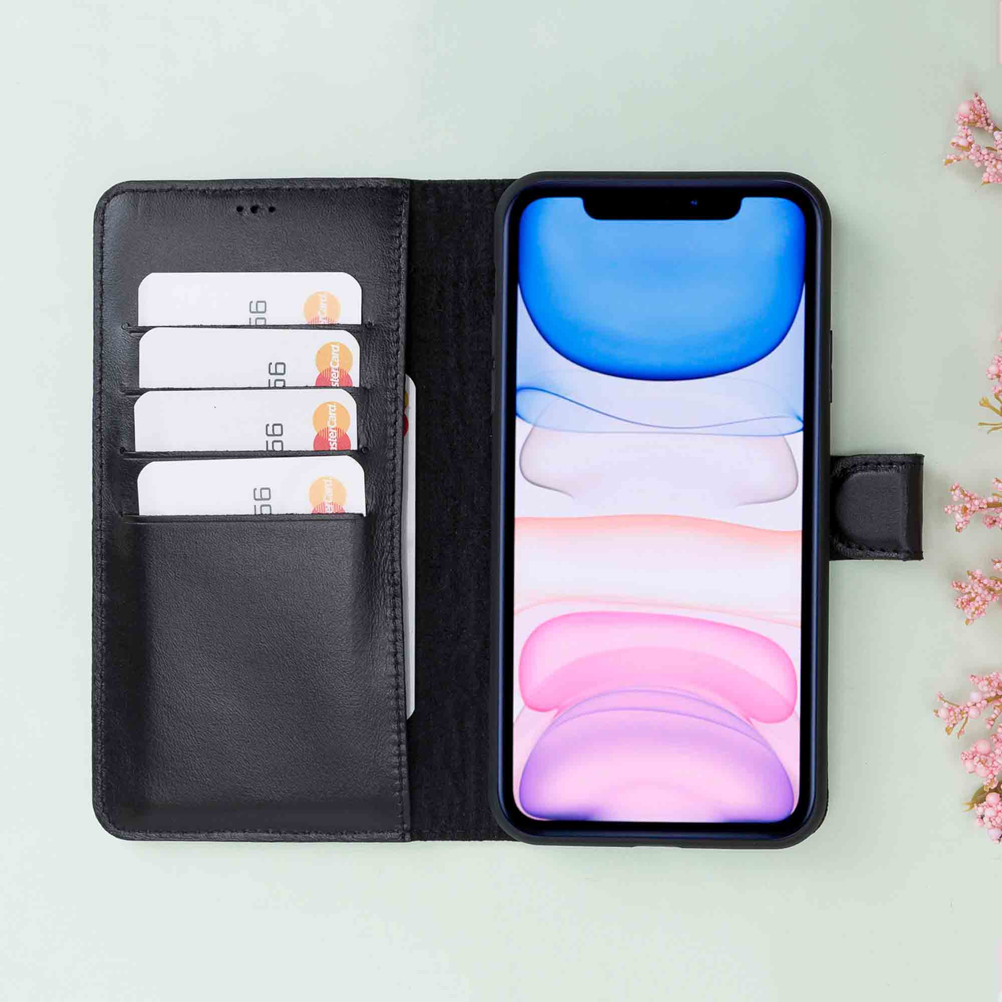 Magic Magnetic Detachable Leather Wallet Case for iPhone 11 Pro Max (6 – saracleather