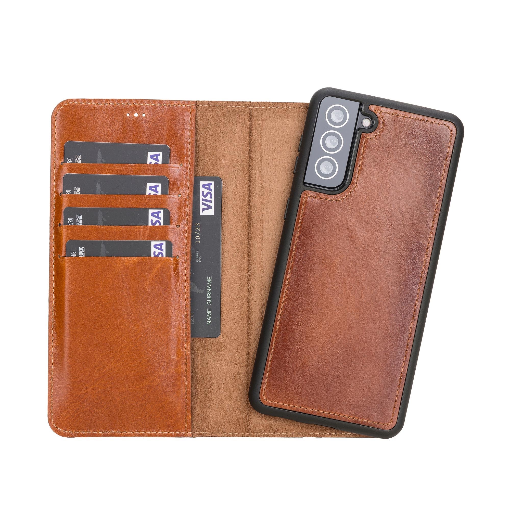 Magic Magnetic Detachable Leather Wallet Case For Samsung Galaxy S21 P Saracleather 6034