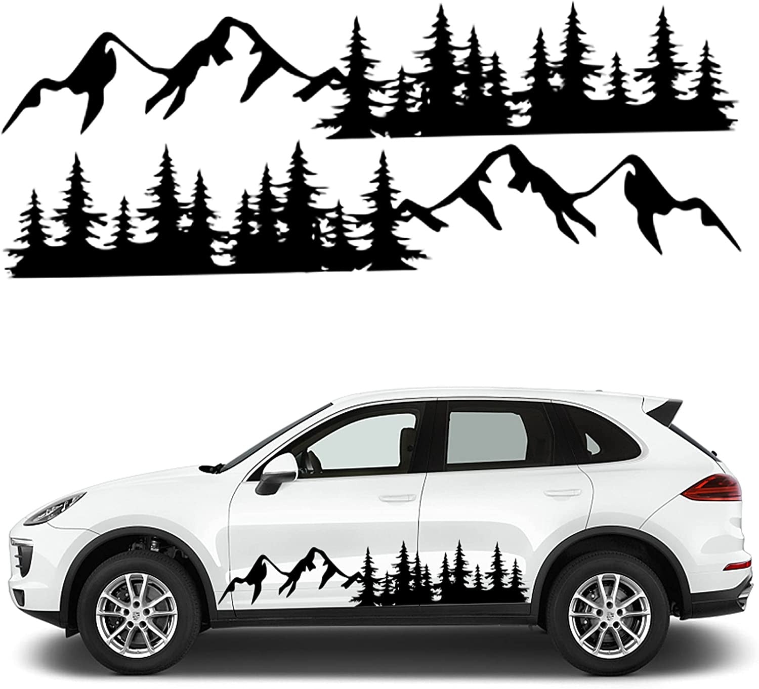 boksen Vuiligheid Publicatie Fochutech Mountain Car Decals Large, Tree Forest Graphics Car Sticker