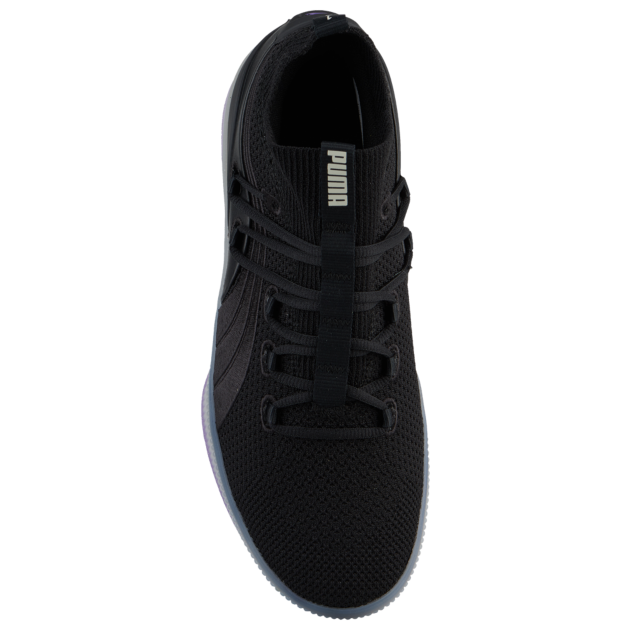 puma clyde court black electric purple