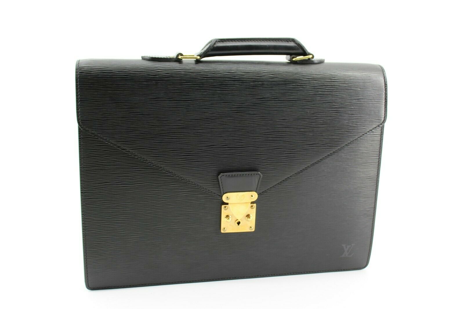 louis vuitton black briefcase