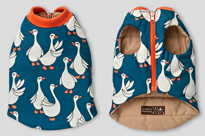Flying Duck Reversible Padding Jacket . Blue – Pets So Good
